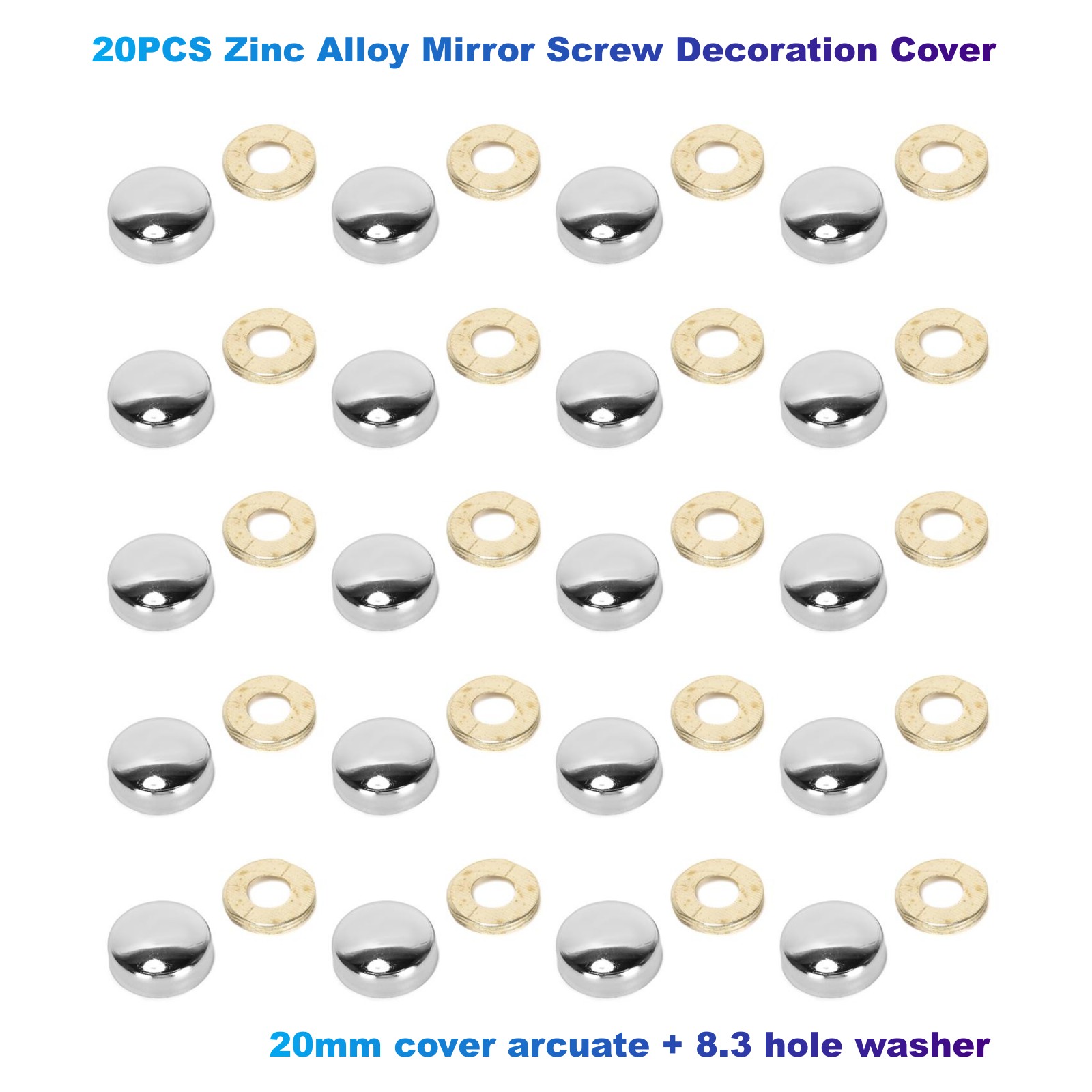 20PCS Zinc Alloy Mirror Screw  - Furniture Joinery Hardware review and price